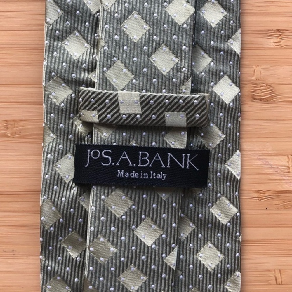 Jos. A. Bank Silk Tie MADE IN ITALY Green/Tan